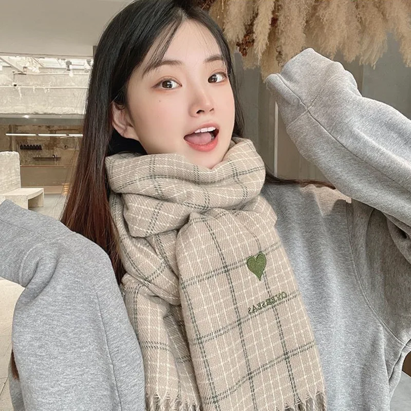 

Tassel imitation cashmere scarf autumn winter warm outdoor windproof shawl Christmas gift Bib woman Scarves