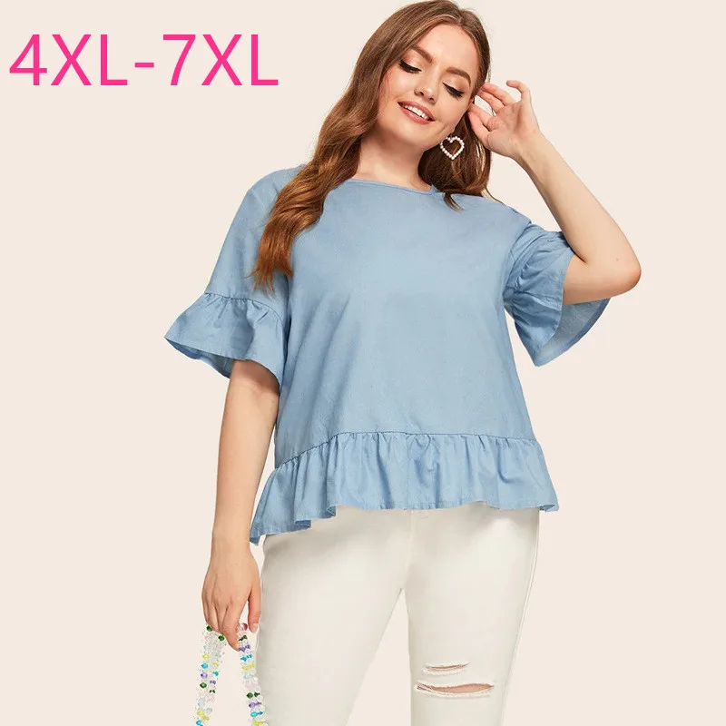 Новинка 2020 летние топы размера плюс для женщин большая блуза пагода короткий