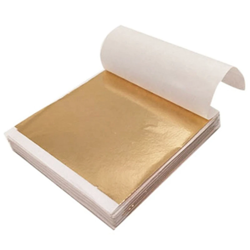 

500 PCS Champagne Gold Leaf Paper Used For Photo Frames, Sculptures, Handicrafts, Furniture, Art Decoration, Paintings