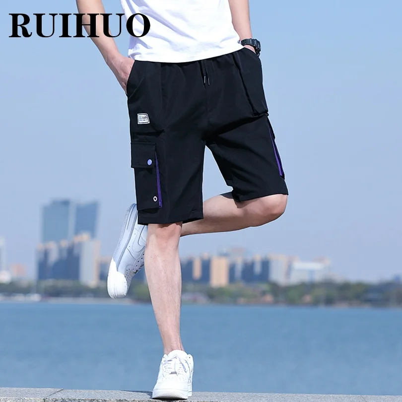 

RUIHUO Summer Mens Cargo Shorts Basket Ball Running Short Cargo Pants Jogging 3XL 2022 Spring New Arrivals