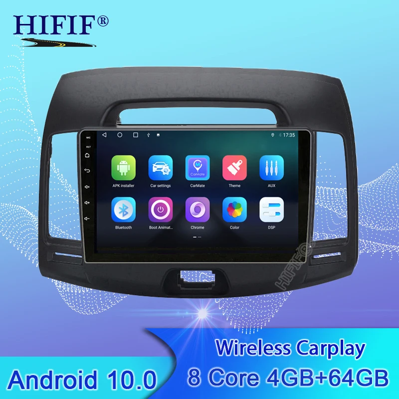 Автомобильный мультимедийный плеер Android 10 2 Din GPS Авторадио для Hyundai Elantra 2007 2008 2009 2010