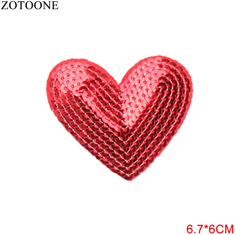 PE0329CT ZOTOONE блестки милое сердце патч для одежды вышивка патчи Аппликации для куртки одежда значки железные наклейки аппликация - Цвет: PE0329CT