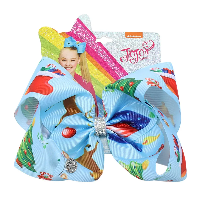 38 " Jojo луки для девочек/Jojo Siwa большой единорог рождественские банты для волос для девочек с зажимами бант ручной работы аксессуары для волос - Цвет: 38