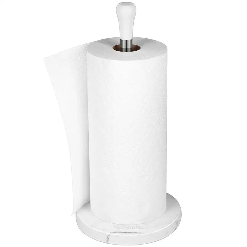 

HOMEMAXS Stainless Steel Resin Paper Towel Holder Standing Tissue Rack for Home Kitchen Living Room (Marbling Pattern)