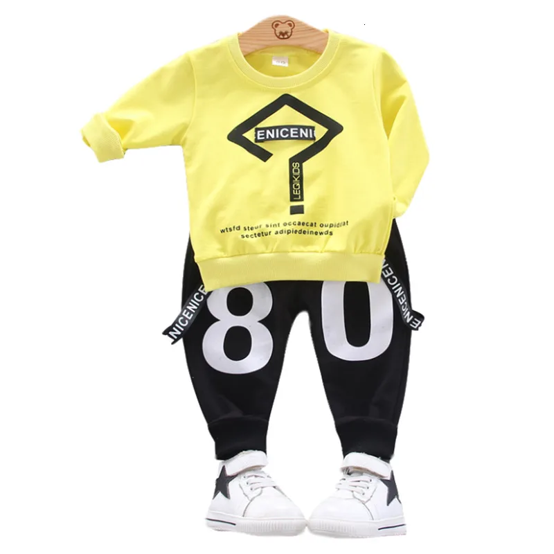 Новый весенне осенний Детский Повседневный костюм Детская футболка для