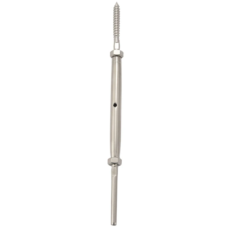 

Swage Turnbuckle Tensioner With Lag Screw For 1/8 Inch Cable Deck Railing System , Stainless Steel T316 Marine Grade (Lot Of 10)