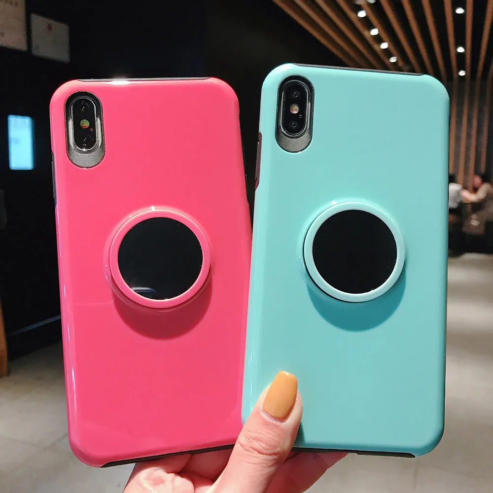 BFOLLOW зеркальная подушка безопасности корпус розетки для iPhone 6 6s 7 8 Plus X XR XS Max 11 Pro Max жесткий чехол из ПК с магнитной задней подставкой