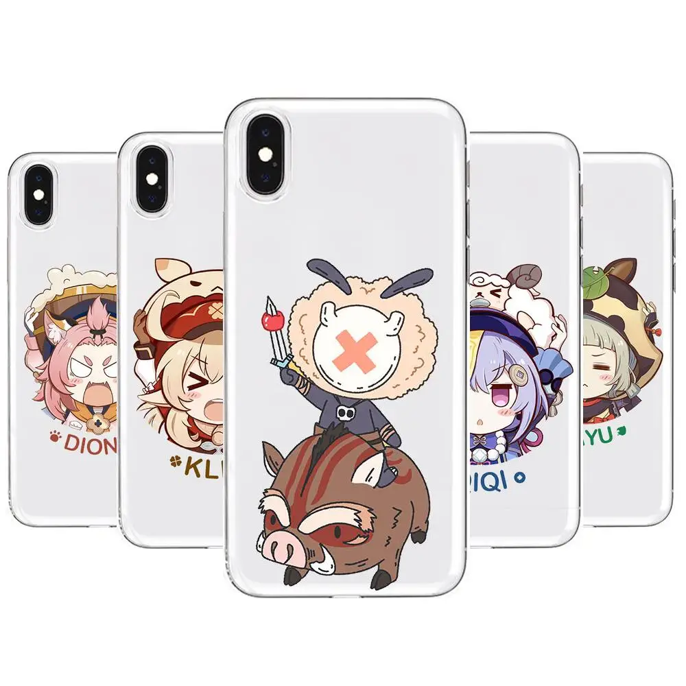 

Genshin Impact Anime Transparent Phone Case For XiaoMi Redmi Note 10 9S 8 7 6 5 A Pro T Y1 Anime Cover Silicone Pre