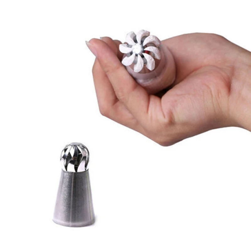 

3~9Pcs Set of Stainless Steel Spherical Mouth Torch Mouth Baking Tool Baby Food Supplement Cream Pastry Cupcake Decoration Tool