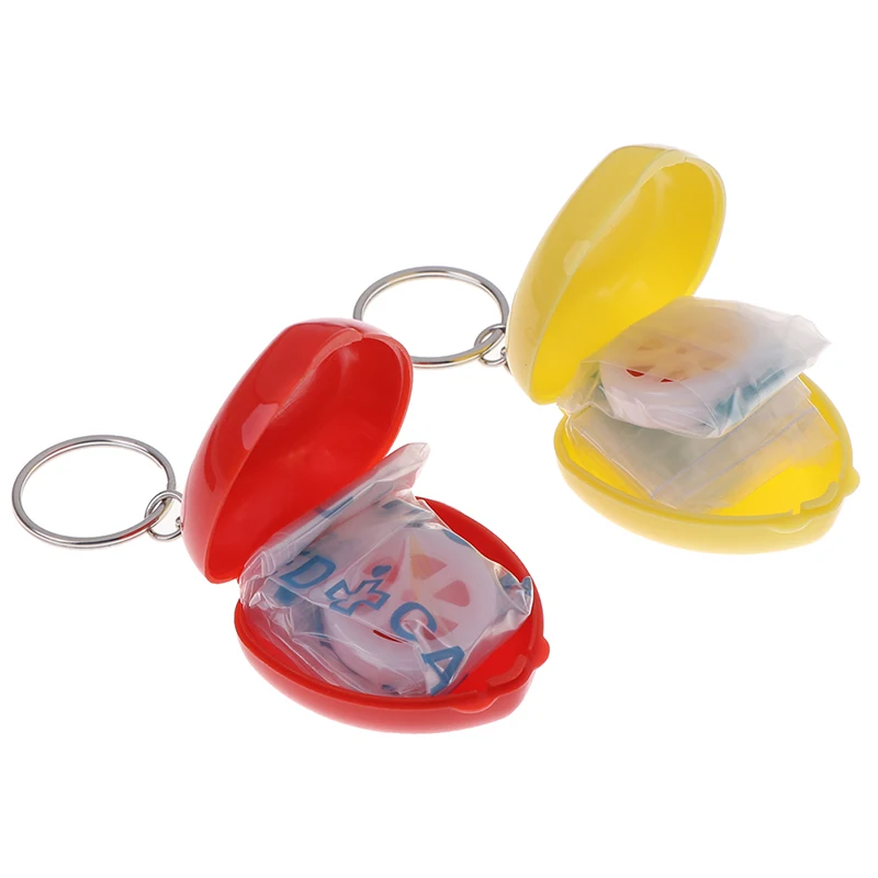 

1pc CPR Mask CPR Face Shield For CPR Resuscitator With One-way Keychain Key Ring Heart Shape First Aid Rescue Kit