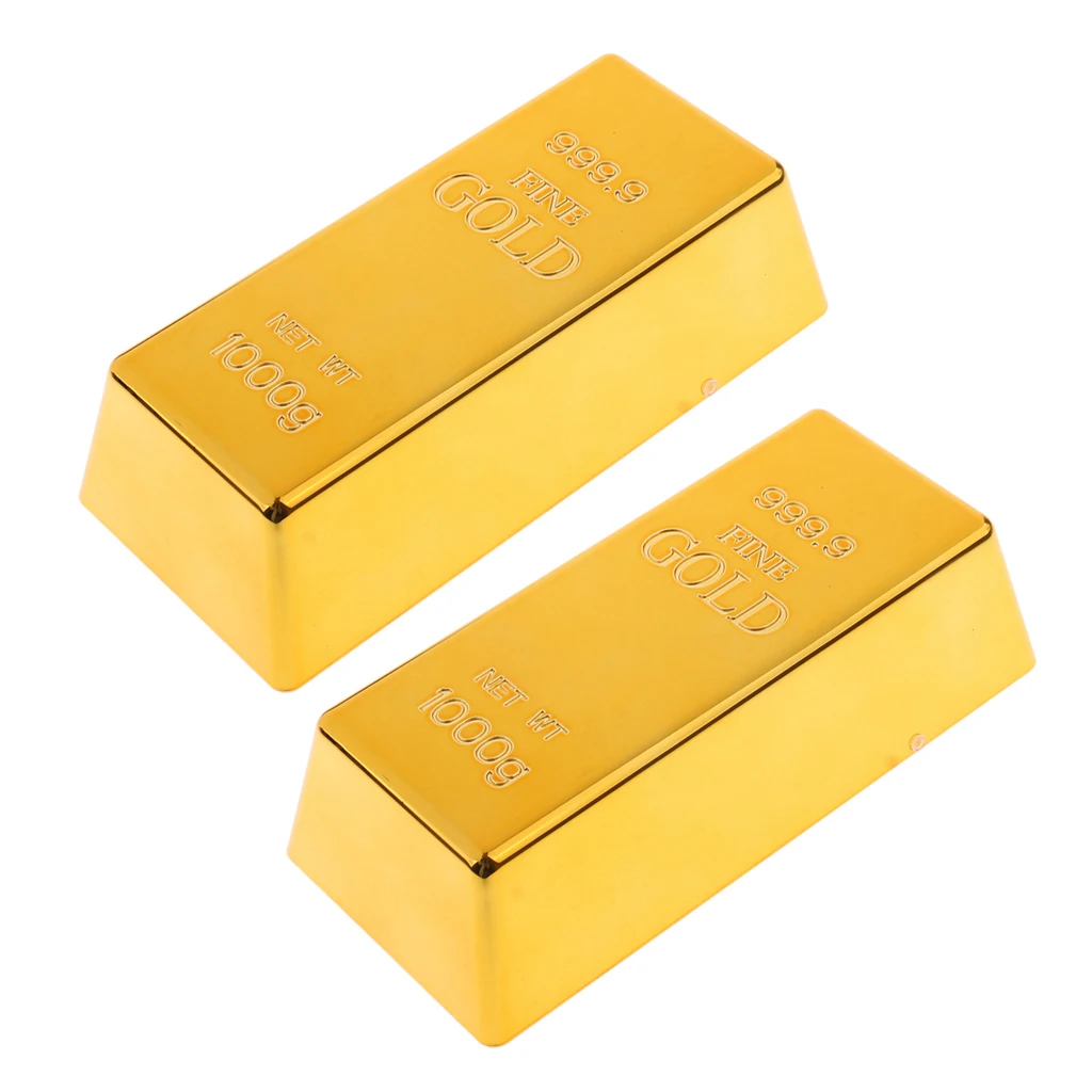 2 шт. пресс-папье полый кирпич поддельный золотой стержень Золотой дверной упор |
