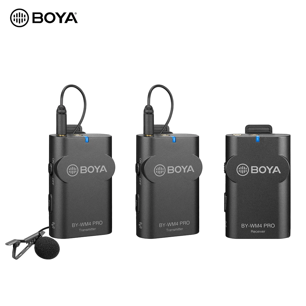 BOYA BY WM4 Pro K2 Портативная Беспроводная микрофонная система 2 4G (двойные Передатчики