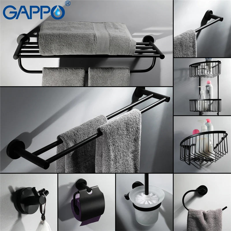 

GAPPO Towel Bars towel holder hanger bathroom accessories stainless steel towel rack Towel Ring Robe Hooks bathroom shelves