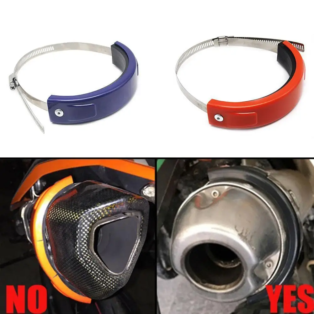 

Universal Motorcycle Exhaust Protector 100mm-140mm Guard Exhaust Round Can Oval Cover Cover V6M5