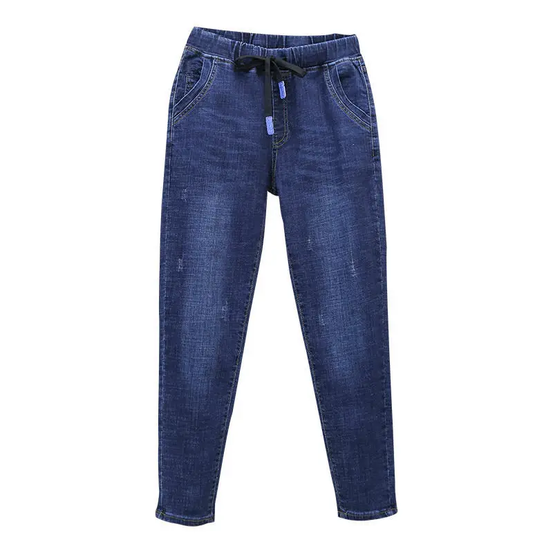 Женские винтажные джинсы с высокой талией свободные эластичные шаровары из