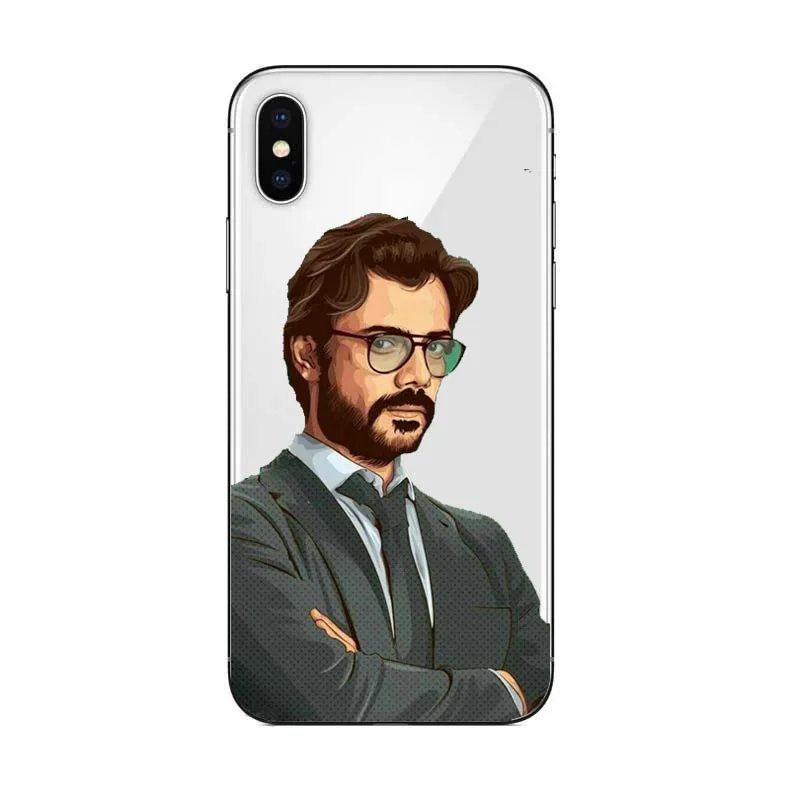 TPU Для iPhone X Fundas для iPhone 5 5S SE 6 6S 7 8 Plus ТВ серии деньги Heist дом бумажная упаковка крутая мультяшная задняя крышка - Цвет: TPU