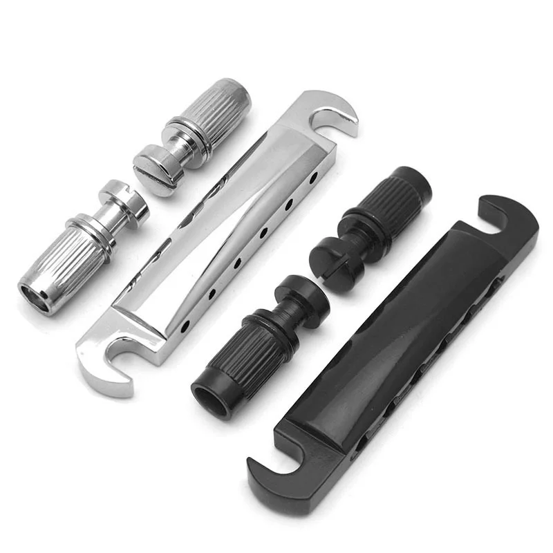 

Ohello Electric Guitar LP Tailpiece Black with Studs Guitar Stop Bar Tailpiece with Anchors and Studs for LP SG Guitar Parts