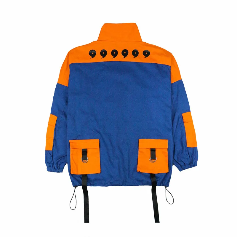 

Classic Cartoon Anime Naruto Uchiha Obito Cosplay Props Accessories Long Sleeve Sharingan Button Hedging Coat