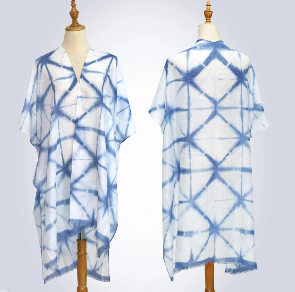 

Tie-Dye Bathing Suit Wraps Beach Wear Fashionable Kimono Dress Women Summer Swimsuit Cover Up Shawls Female Ponchos
