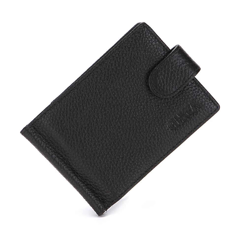 CUIKCA Genuine Leather Men Wallet RFID Short Slim Cowhide Money Clip HASP Business ID Credit Card Cases | Багаж и сумки
