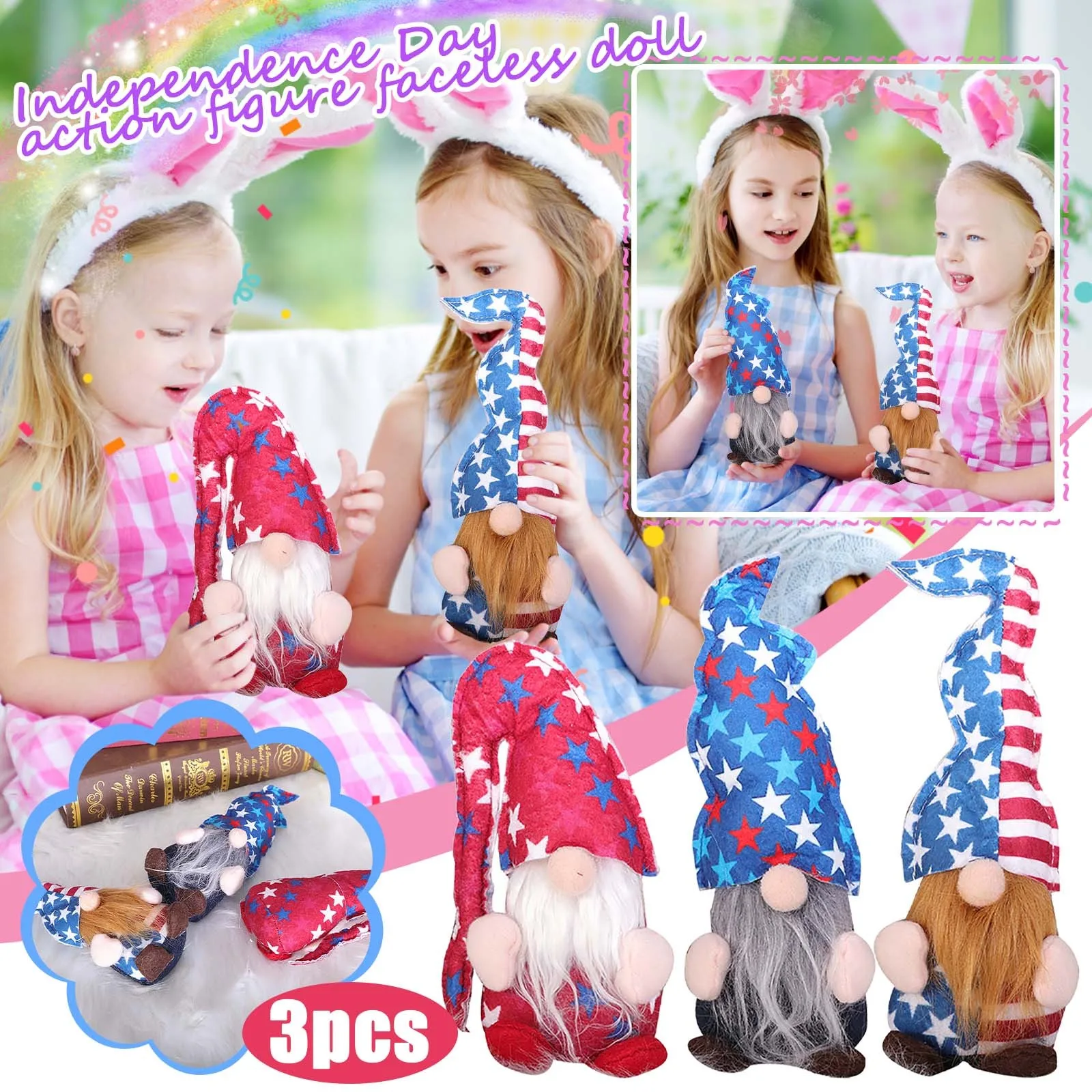 

День Независимости Безликий детские милые плюшевые игрушки праздник декоративное украшение для стола рождественские подарки на Рождество...