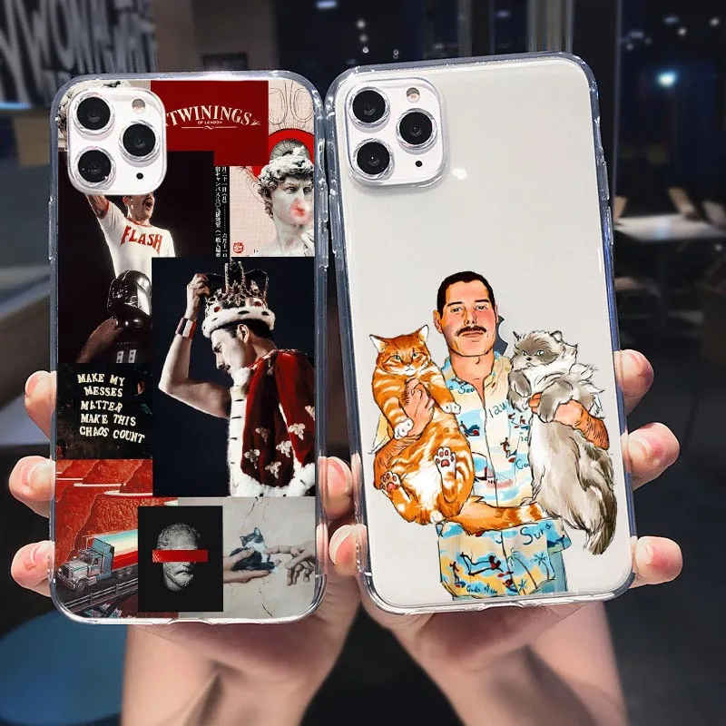 

Freddie Mercury Queen band Phone Case For iPhones 14 Pro Max 13 12 11 Pro Max Mini 6s 7 8 Plus XS Max XR XS Soft Silicone Cover