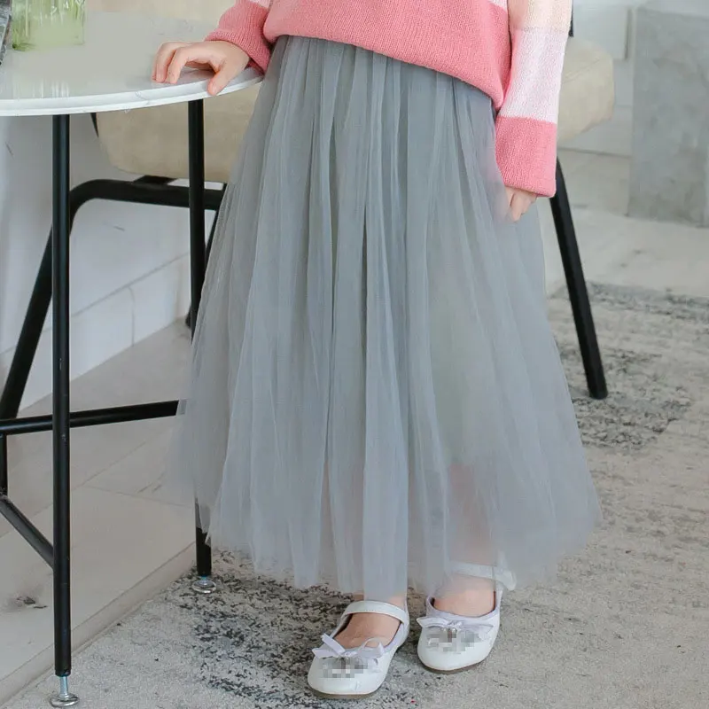 

Kids Mesh Skirt Cotton Teens Girls Clothing 2022 Spring Autumn High Quality Toddler Pleated Princess Tutu Skirt Children's Skirt