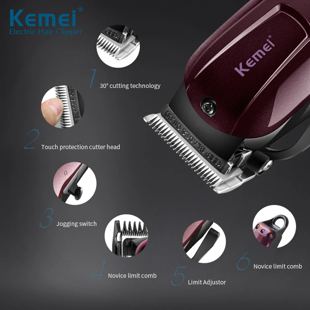 

Kemei Km-2600 Retro Oil Head Electric Hair Trimmer Beard Shaver Lithium Battery Fast Charge Plug Dual-Use Clippers