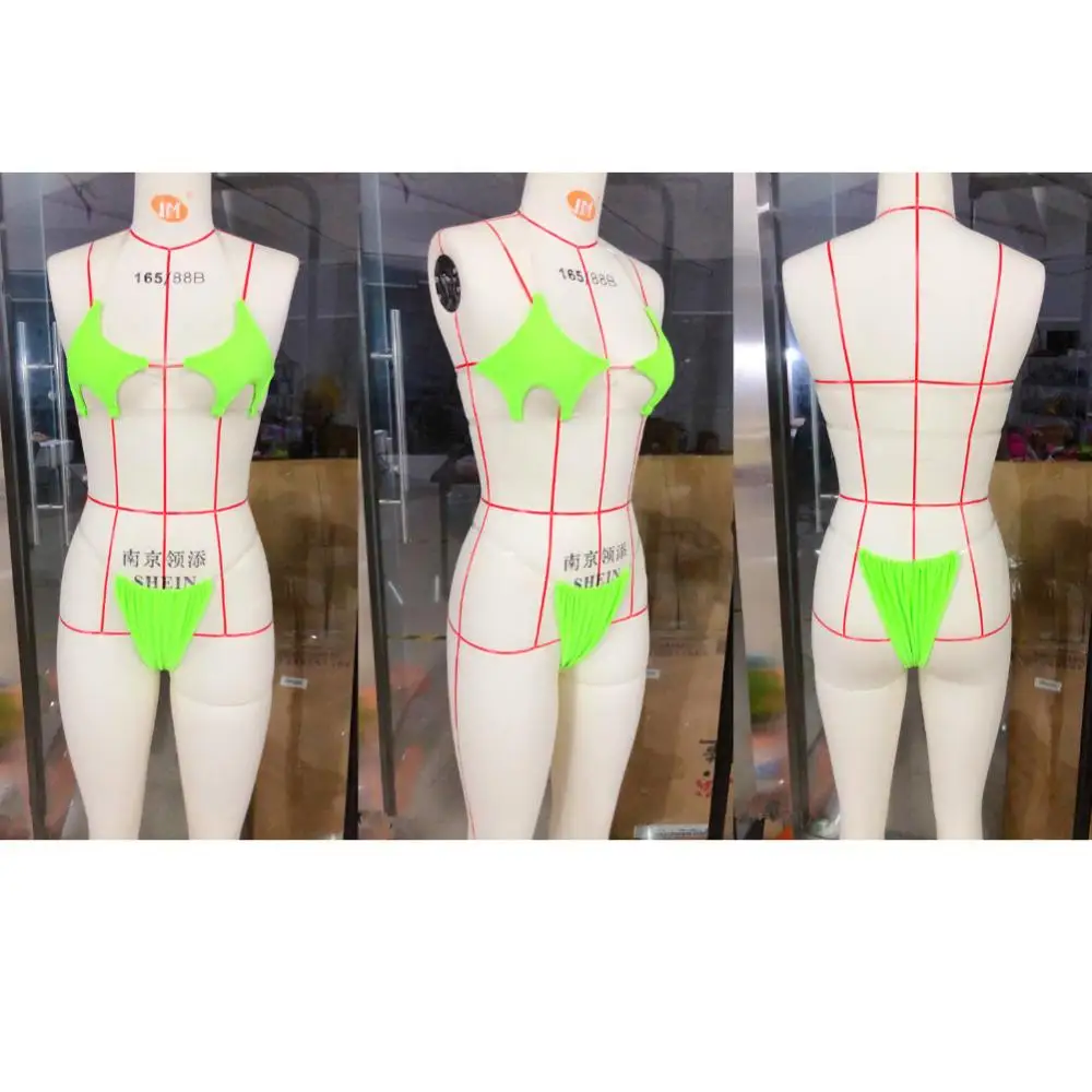 

2Pcs Women Invisible Straps Star Bra Thong Bikini Set Summer Beach Swimwear