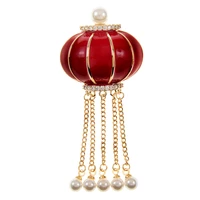 cindy xiang chinese feng red lantern brooch pin new creative jewelry for women long tassel festival accessories high quality