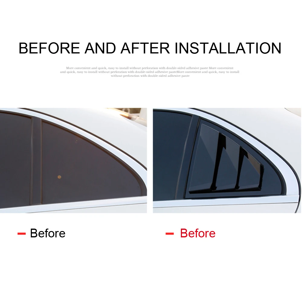 Стайлинг автомобиля 2 шт. ABS черные накладки на заднее окно треугольные жалюзи