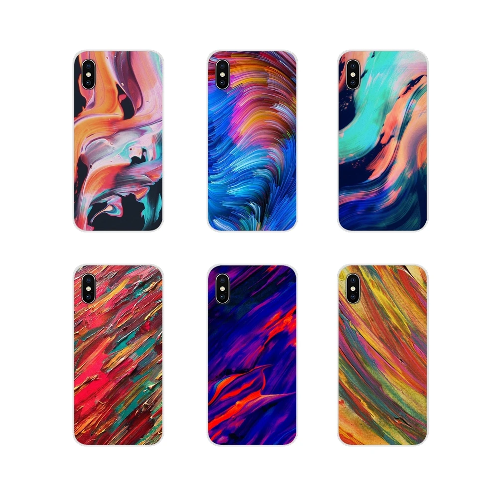 Аксессуары чехлы для телефона абстрактная текстура кисти Apple IPhone X XR XS 11Pro MAX 4S 5s 5C SE