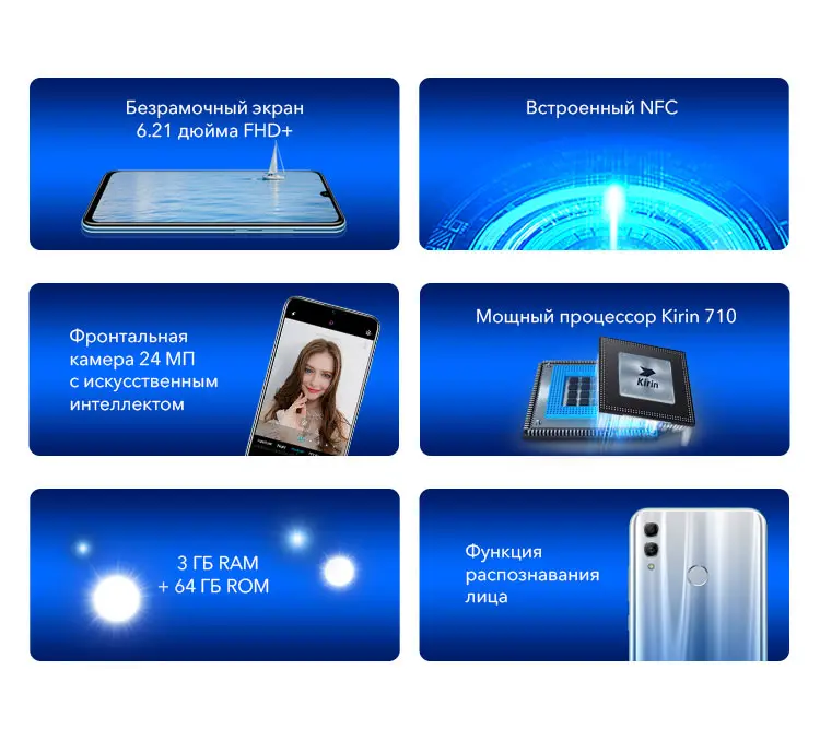 Смартфон HONOR 10 Lite RU 64 ГБ .【Быстрая доставка без задержек из России и Официальная
