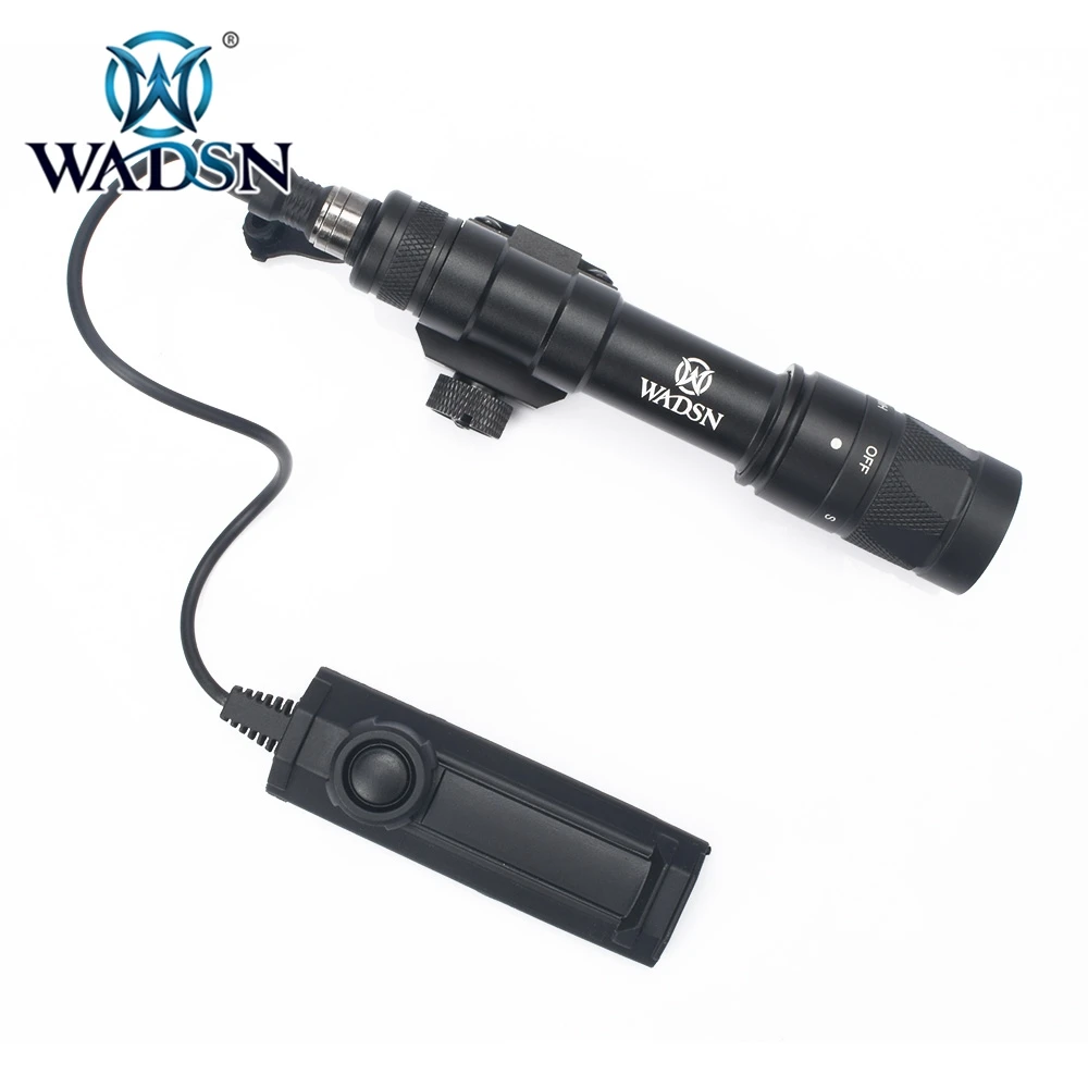BK WADSN Softair Flashlight M600W With Dual Function Tape Switch KM2-A Lamp Module Strobe M600 Airsoft Torch WD04011 Weapon Lights - Цвет: BK