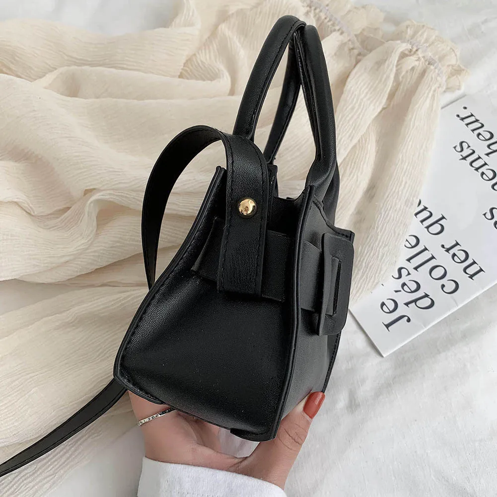 

Fashion PU Leather Shoulder Bag for Women Crossbody Totes Daily Bags Bolsas Ladies Mini Solid Color Messenger Top-handle Handbag