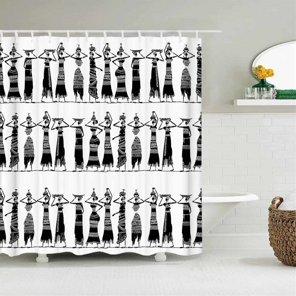 В африканском стиле культуры душ Шторы декор для Ванная комната полиэстер