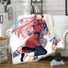 Пледы одеяло Darling In The FranXX 3D бархатное плюшевое одеяло покрывало для детей девочек шерпа одеяло на диване покрывало для путешествий 01