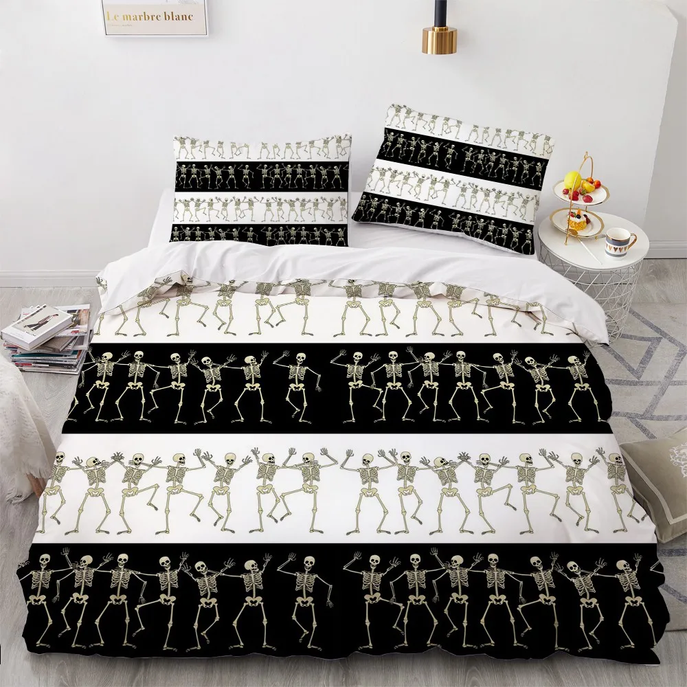 

3D Modern Beddings Custom Design Black Duvet Cover Sets Skull Comforther Covers Pillow Covers King Queen Super King Twin Size