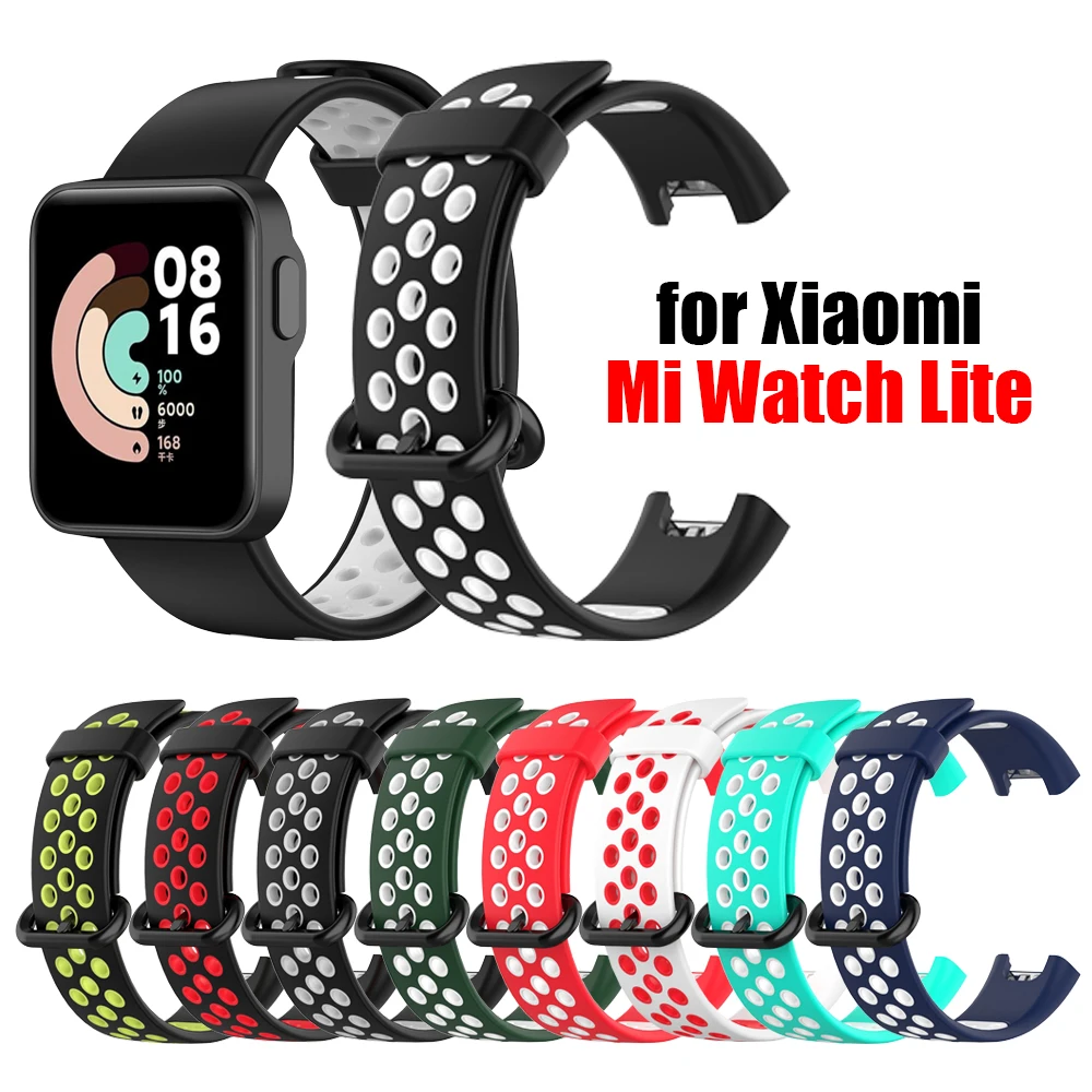 Dual Color Silicone Strap For Xiaomi Mi Watch Lite Watchband xaomi xiomi xiami watchlite light Bracelet Soft Band