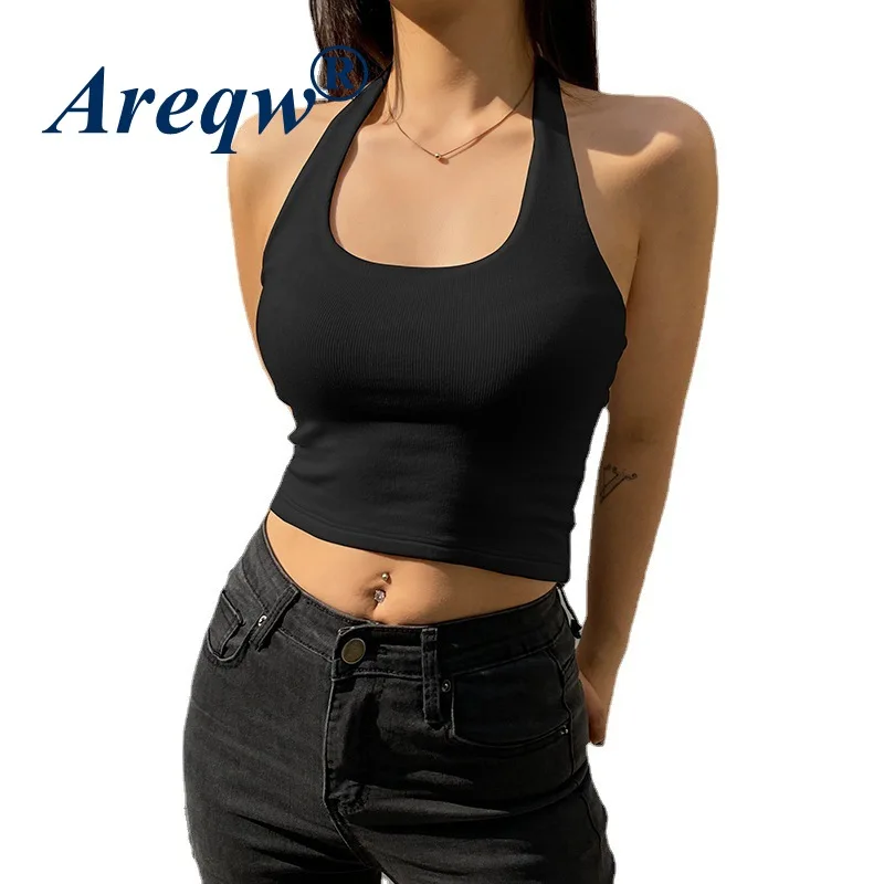

Halter Vest Women 2021 New Women's Solid Color U-neck Halter Bottoming Vest Sports Top