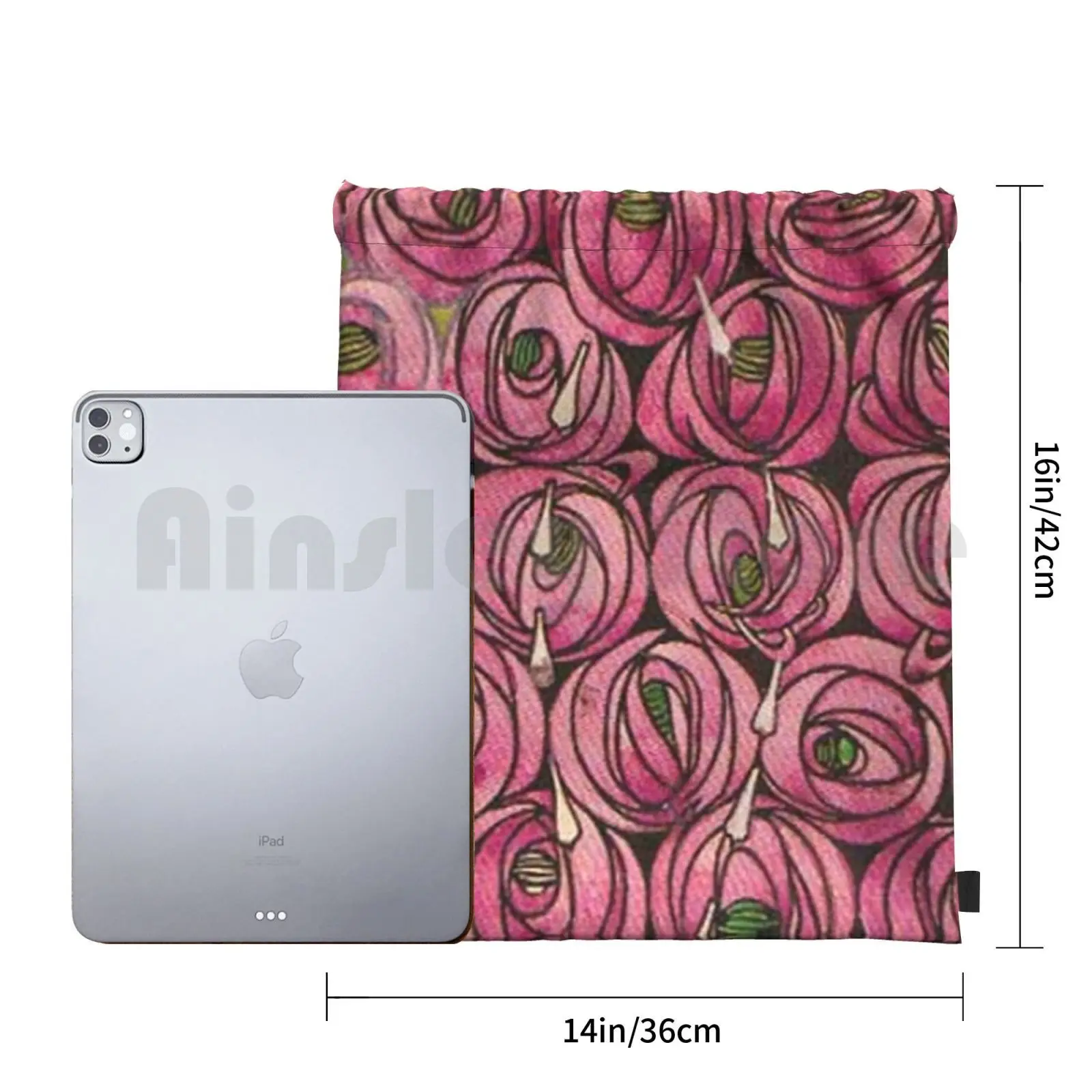 Розы. Школа Глазго. Рюкзак Rennie на шнурке сумка для верховой езды альпинизма