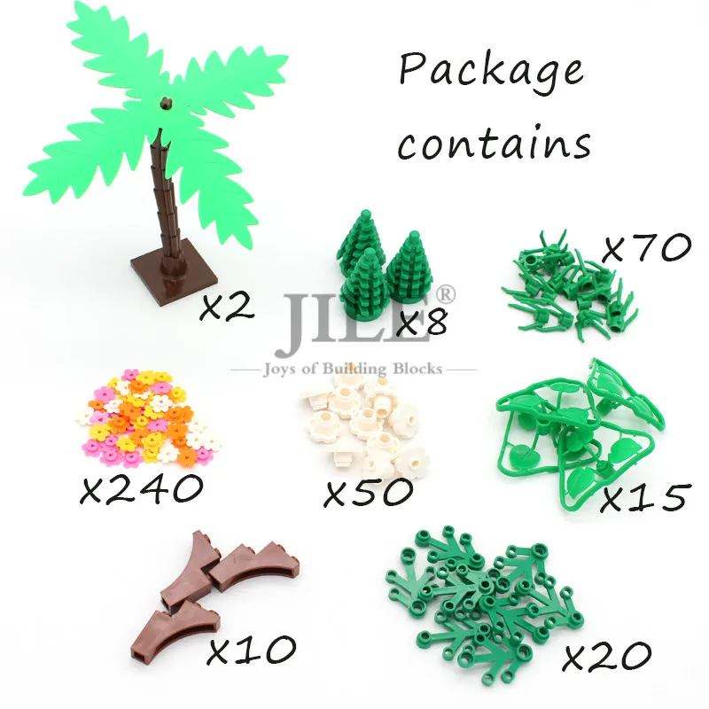 Строительные блоки MOC набор растений еды городская улица вид своими руками