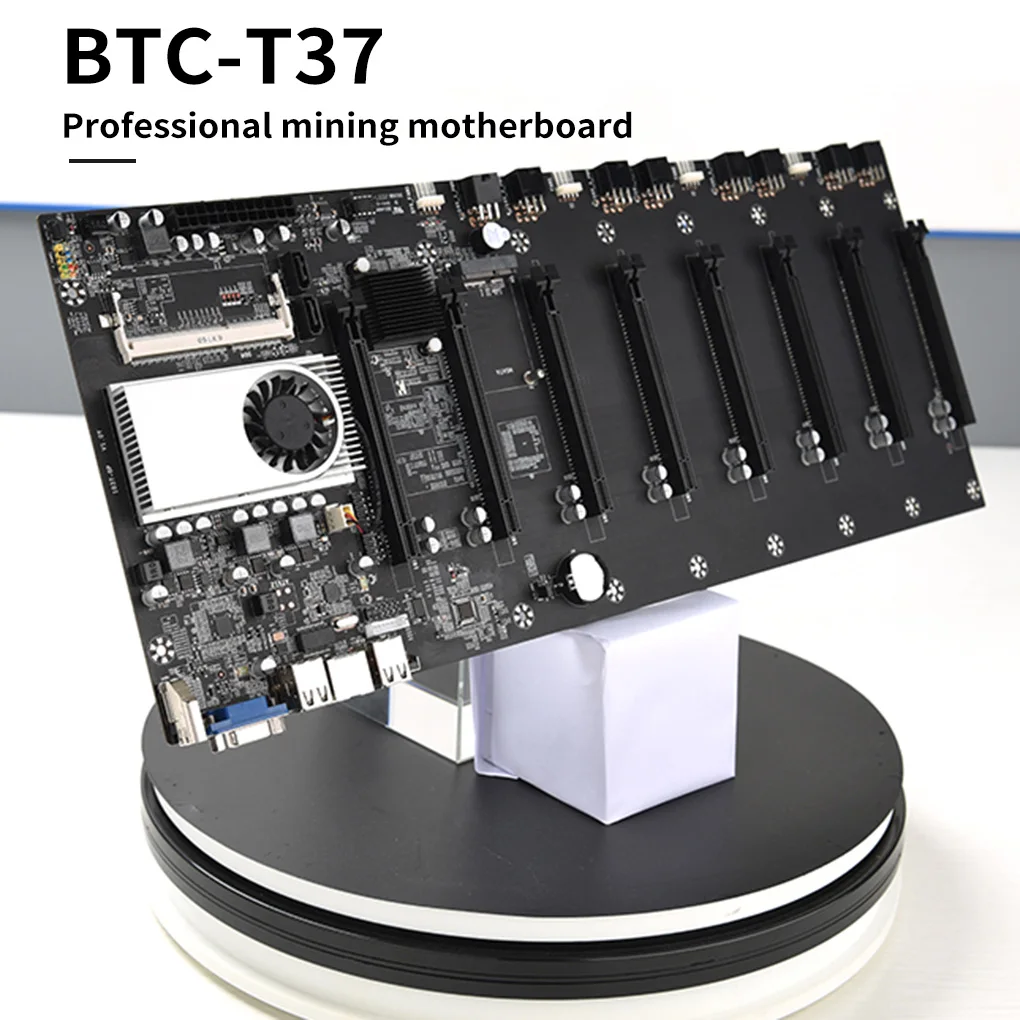 

Mining Motherboard SATA 3.0 8 GPU PCI-E 16X Motherboard with USB 2.0 DDR3 Memory Slots Computer Parts