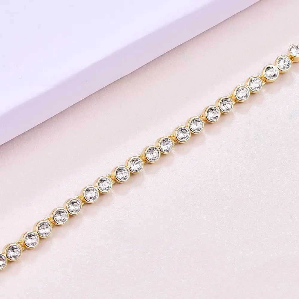 Новые модные женские браслеты с кристаллами Swarovski золотого цвета Роскошные для