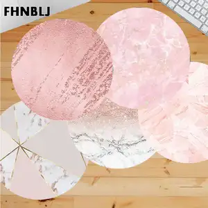 fhnblj non slip pc golden rose yellow marble computer gaming round mousemats gaming mousepad rug for pc laptop notebook free global shipping