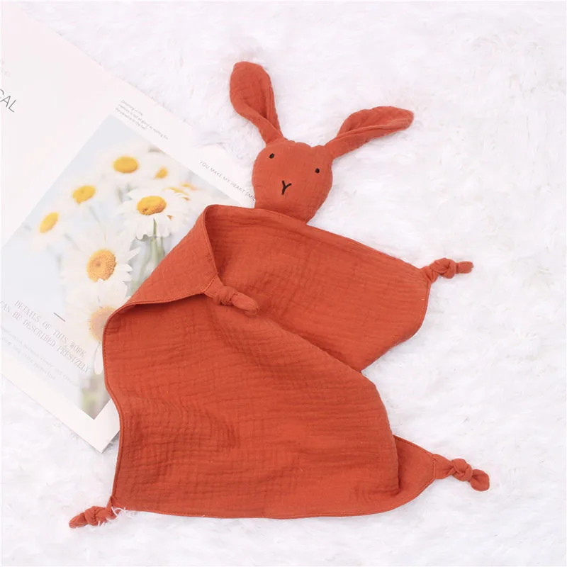 Beb&eacute; chupete apaciguar babero de toalla suave Animal mu&ntilde;eca de conejo mordedor beb&eacute;s comodidad para dormir de acurrucarse manta Juguetes-1