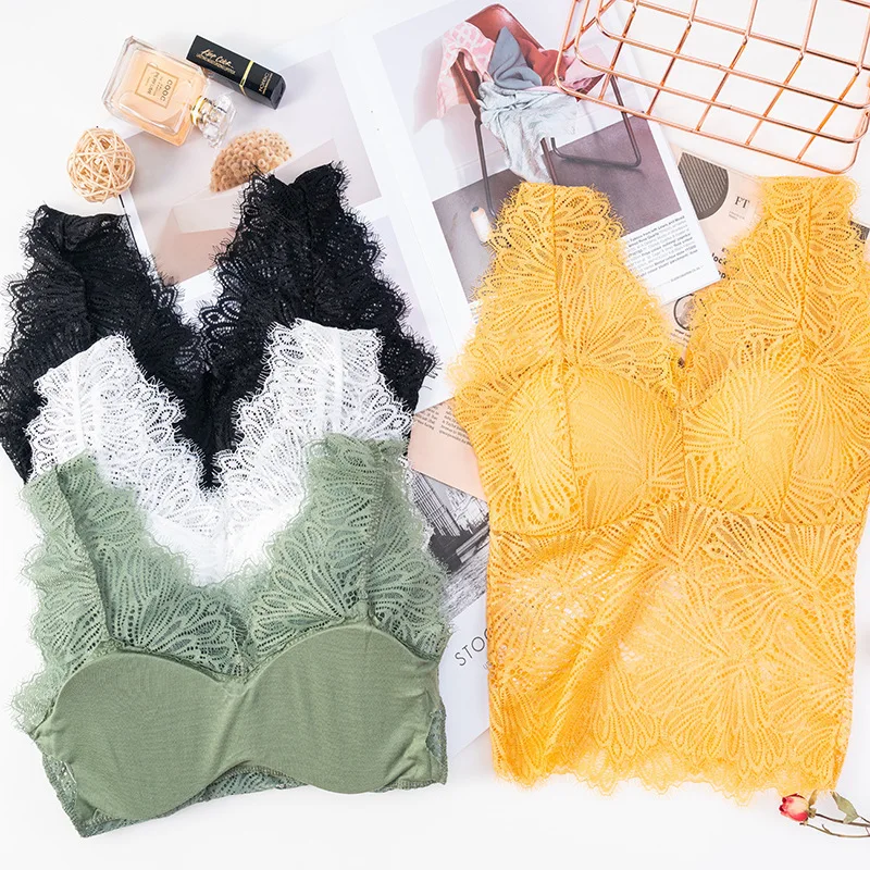 

Women's Bra Plus Size Seamless Underwear Sexy Lace Wireless Beauty Back Lingerie Push Up Bh Bra Cozy Chest Tube Top Bralette