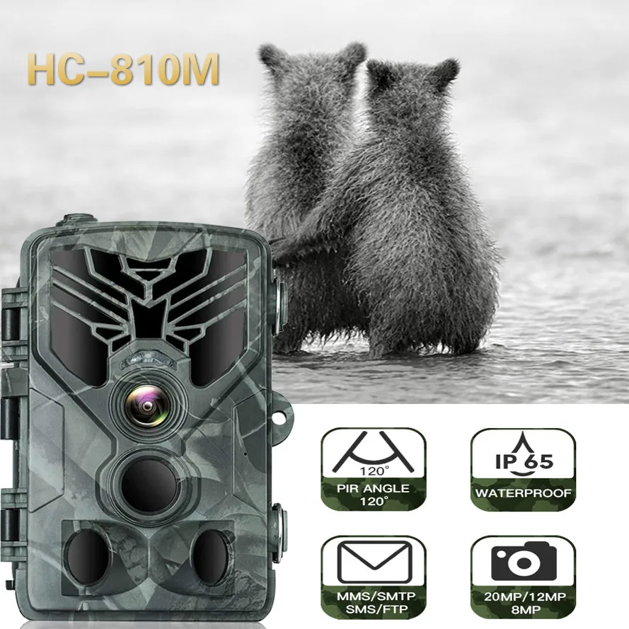 SUNTEKCAM Hunting Camera Trail Cameras SMS MMS SMTP 2G 20MP 1080P HC810M Photo Traps 0.3s Trigger Time Wildlife  Surveillance