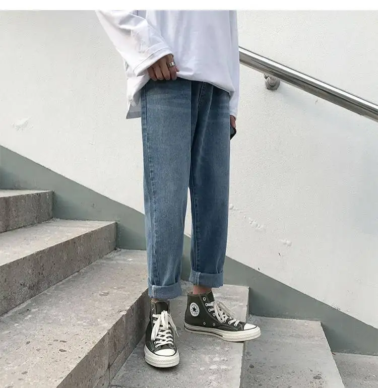 

Korean Ripped Jeans Streetwear Men Pants Spring Denim Jeans For Men Fashion Jeans Designer Brand Male Trousers Summer Sweatpants
