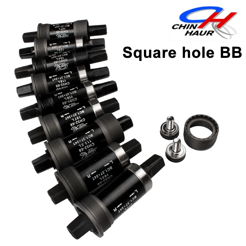 

MTB Bicycle Bottom Bracket Road Bike Square Hole BB 68*103 107 113.5 118 119 122 124 127mm Bike Bottom Brackets Cycling Part